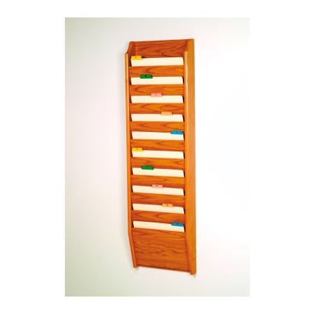 Wooden Mallet 10 Pocket Chart Holder - Medium Oak CH14-10MO